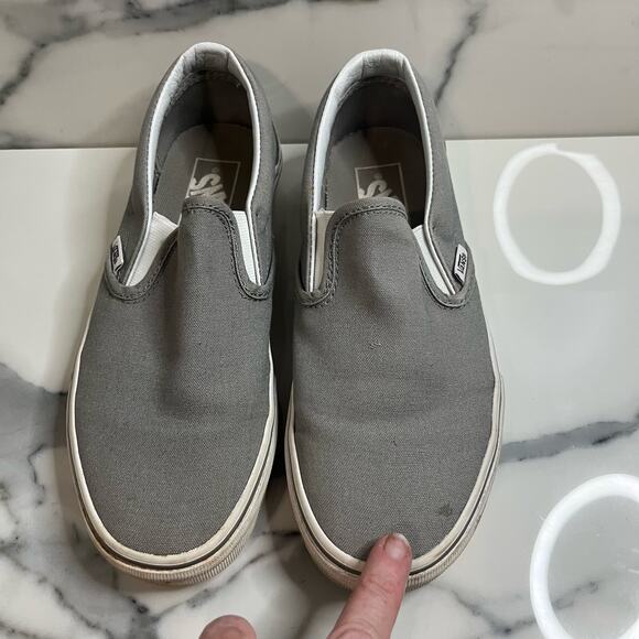 Vans Unisex Classic Gray Slip-on Shoes Men Sz 6 Women Sz 7.5 Old Skool Skater - Picture 3 of 9